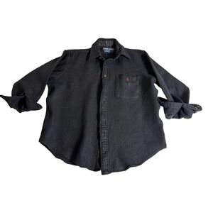 Polo Ralph Lauren Lowell Sport Wool Shacket Mens Large Black Collared Button Up
